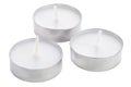 Candle. Tea Lights Candle. Mini Tealight candles for home decoration. Dripless and long lasting paraffin or white beeswax Royalty Free Stock Photo