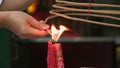 Candle in a temple