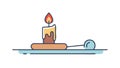 Candle with Thread, Measurement and Precision, Flat Icon, vector design Generative AI Royalty Free Stock Photo