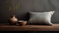 Minimalist Table Decor With Vase, Pillow, And Plant
