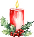 Candle Watercolor Clipart