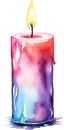 Candle Watercolor Clipart