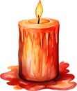 Candle Watercolor Clipart.
