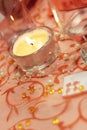 Candle on wedding table Royalty Free Stock Photo