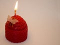 Candle on a white background. Royalty Free Stock Photo