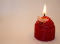 Candle on a white background. Royalty Free Stock Photo