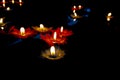 Candlelight Candles flower floating on a water Royalty Free Stock Photo