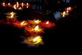 Candlelight Candles flower floating on a water Royalty Free Stock Photo