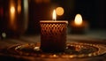 Candlelight glowing in the dark, symbol of spirituality and celebration generated by AI
