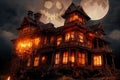 A huge victorian house of terror Royalty Free Stock Photo