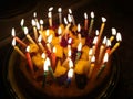 Candlelit birthday cake