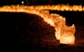 Candlelit curve on Odaiba Beach