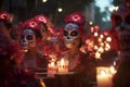 Candlelit Dia de Las Velitas parade featuring