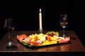 Candlelit dinner Royalty Free Stock Photo