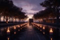 Candlelit Remembrance Pathway at Dusk A