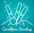 Candlepin bowling, simple illustration