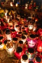 Candles on All Saints Day in Poland Royalty Free Stock Photo