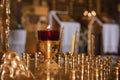 Candles at the  altar in the Christian Orthodox Church Royalty Free Stock Photo