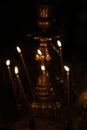 Candles on the altar in the church religion Royalty Free Stock Photo