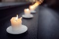 Candles on alter steps in a church