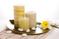 Candles aroma therapy set Royalty Free Stock Photo