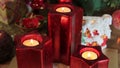 Candles around the Christmas tree,gifts