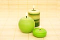 Candles on bamboo Royalty Free Stock Photo