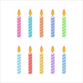 Candles for birthday cake isometric style.