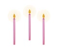 Candles birthday set icons