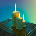 Candles on the book is the light of knowledge Royalty Free Stock Photo