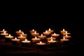 Burning candles with bright flames Royalty Free Stock Photo