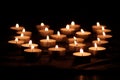 Burning candles with bright flames Royalty Free Stock Photo