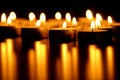 Burning candles with bright flames Royalty Free Stock Photo