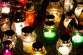 Candles Burning At a Cemetery Royalty Free Stock Photo