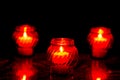 Candles Burning At a Cemetery During All Saints Day Royalty Free Stock Photo
