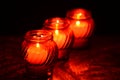 Candles Burning At a Cemetery During All Saints Day