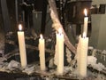 Candles burning at a church in Chile Royalty Free Stock Photo