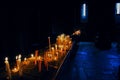 Candles burning in old Armenian traditional Christian Church.