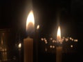 Candles Burning in Orthodox Christian Church during Easter Sunday.