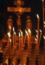 Candles Burning in Orthodox Church Royalty Free Stock Photo