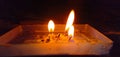 Candles Burning candles runout at night. Worship. Christmas celebration.  Dewali. Festival Royalty Free Stock Photo