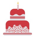 candles cake, birthday cake Vector Icon editable Royalty Free Stock Photo