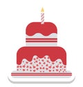 candles cake, birthday cake Vector Icon editable