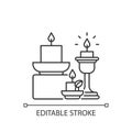 Candles and candle holders linear icon Royalty Free Stock Photo