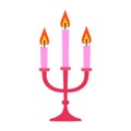 candles in candlestick, flat style Royalty Free Stock Photo