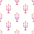 candles in candlestick seamless pattern Royalty Free Stock Photo