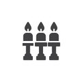Candles and candlestick vector icon Royalty Free Stock Photo