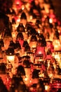 Candles in the cemetery on All Saints\' Day Royalty Free Stock Photo