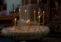 Candles in the church (candles for the living and the dead Royalty Free Stock Photo