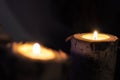 Candles, comfort, winter, evening, fire, bright, warm, candlesticks, tree